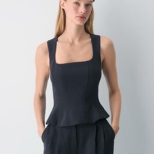 Aritzia Navy Blue Wilfred Rhodora Bustier